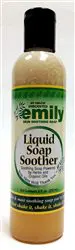 A bottle of LIQUID SOAP SOOTHER (UNSCENTED) (8 FL OZ) (EMILY SKIN) on a white background.