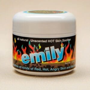 A jar of Emily Hot Skin Soother.