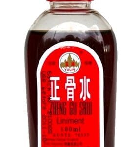 A bottle of ZHENG GU SHUI - SMALL (1 FL OZ) Chinese medicine.