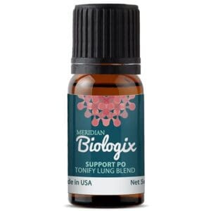 A bottle of SUPPORT PO (BLENDS) (5 ML) (MERIDIAN BIOLOGIX) essential oil with a white background.