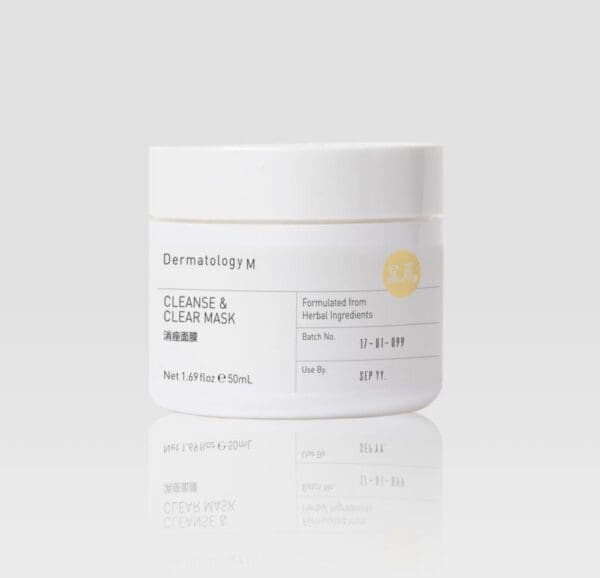 A jar of XIAO CUO MIAN MO CLEANSE & CLEAR MASK - DERMATOLOGY M cream.