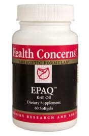 A bottle of EPAQ (60 SOFTGELS) (HEALTH CONCERNS).