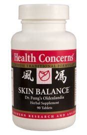 A bottle of SKIN BALANCE (90 CAPSULES) (HEALTH CONCERNS).