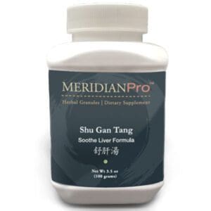 A bottle of meridian pro's SHU GAN TANG (FORMULA).